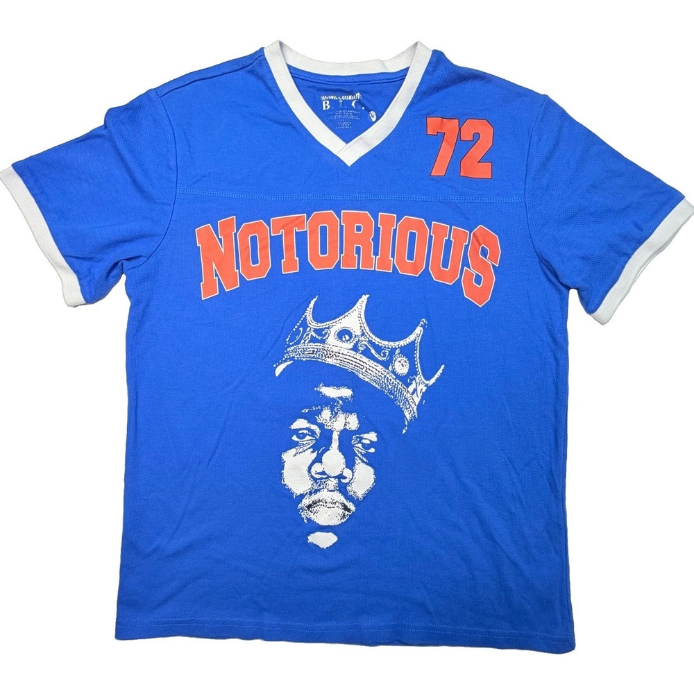 The Notorious B.I.G. Brooklyn 72 Jersey T Shirt Men's Small Blue Biggie Smalls